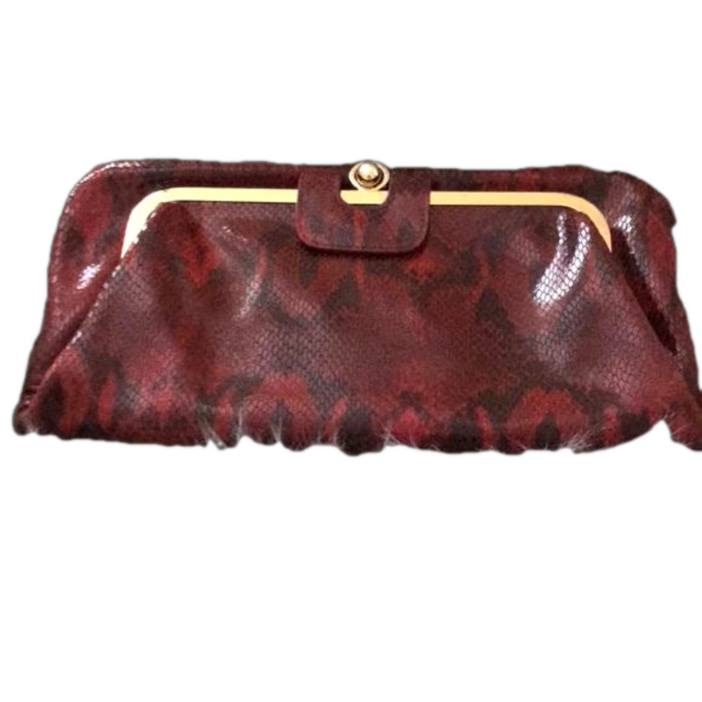 Kate Landry Snakeskin Red/Black Purse